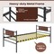 Twin Daybed with Trundle, Metal Frame and Wood Grain Headboard